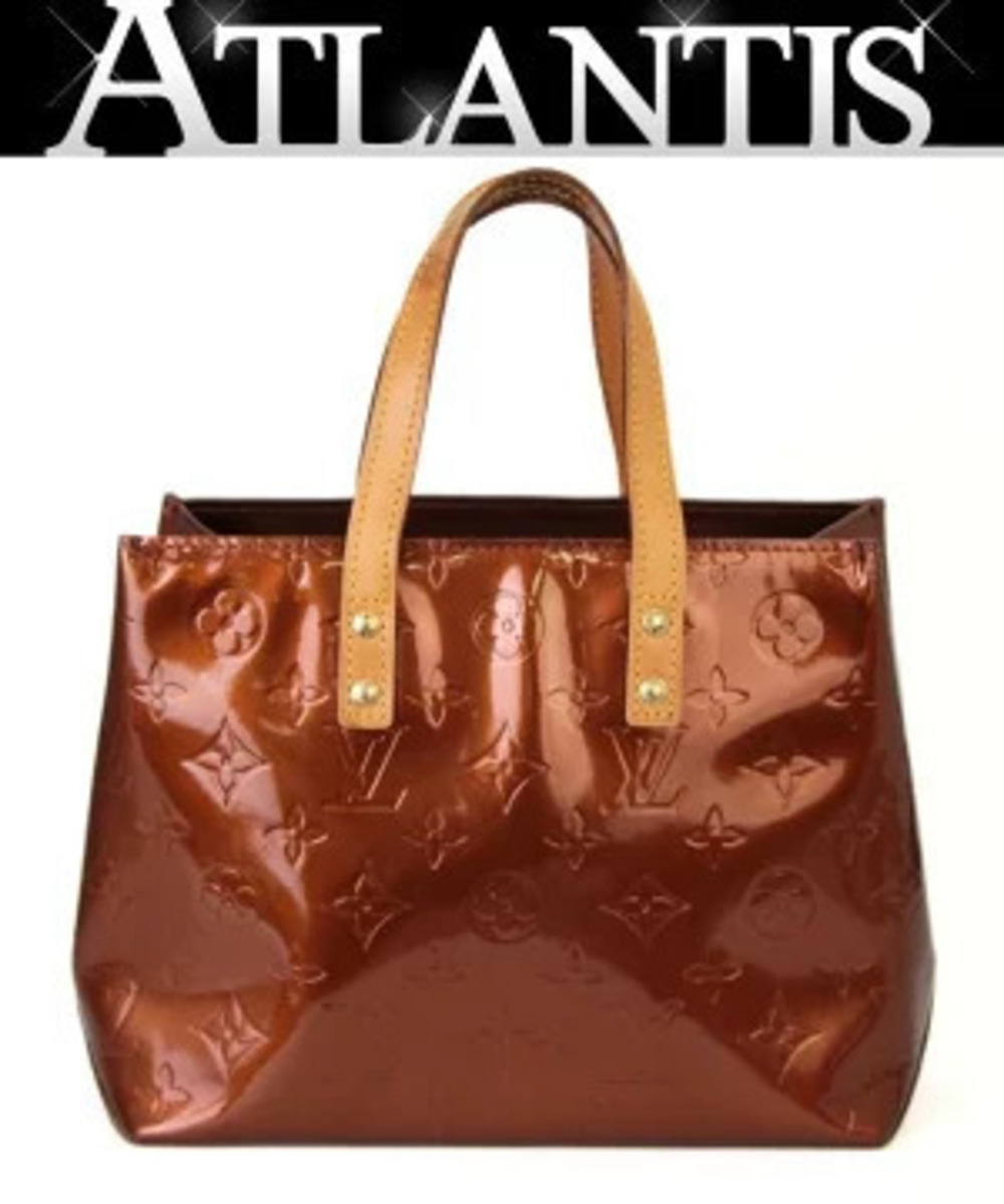 Louis Vuitton Lead Tote Bag Handbag Vernis Bronze Brown